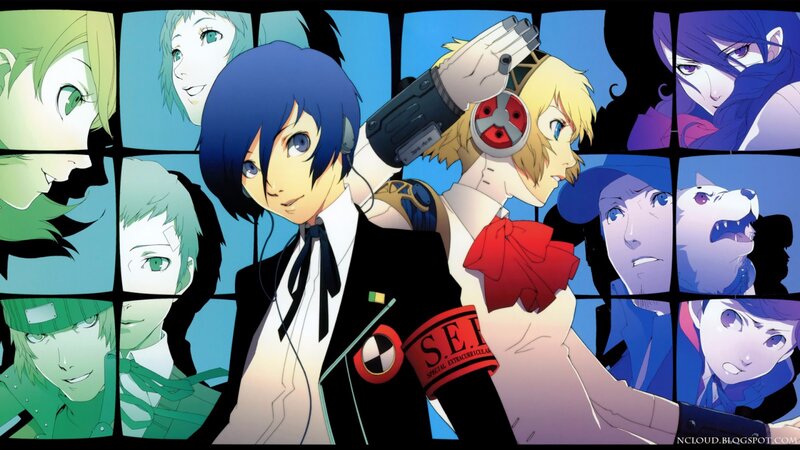 Anime Characters in Collage — Blue, Dramatic, Manga, Headphones