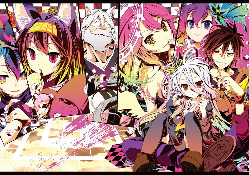 Anime Characters in Collage — Pink, Playful