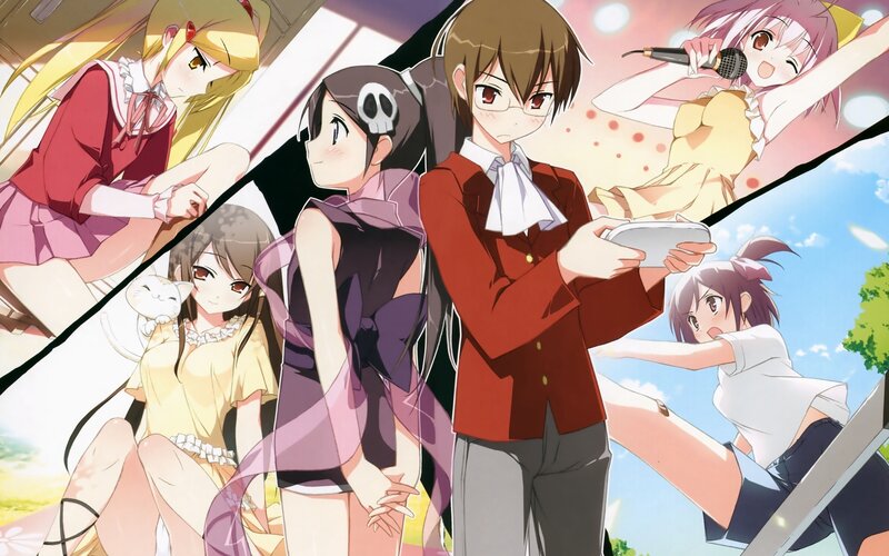 Anime Characters in Collage — Purple, Cheerful