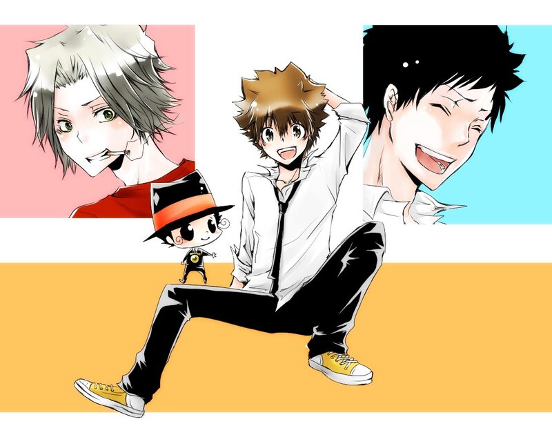 Anime Characters in Collage — White, Playful