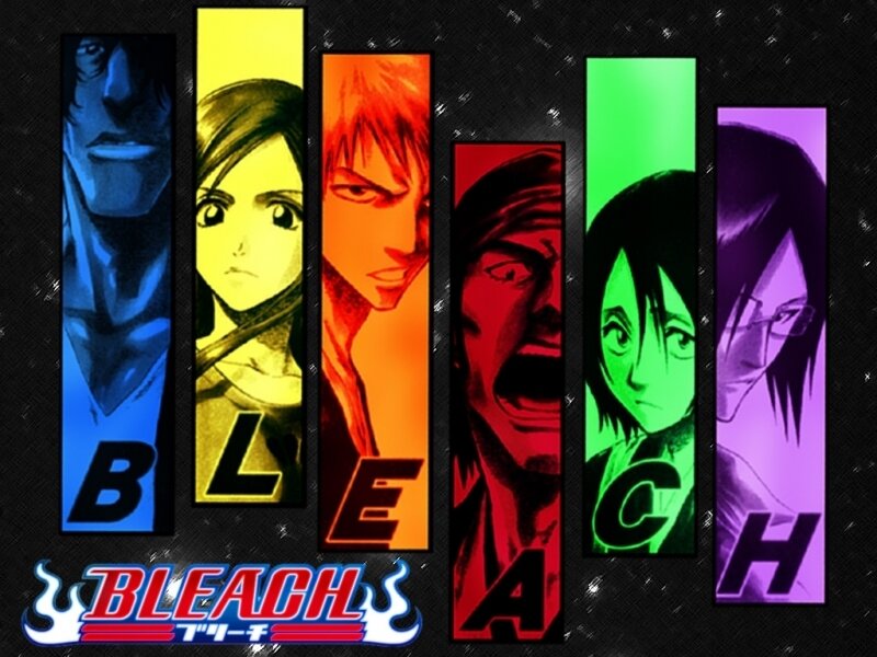 Anime Characters in Colored Panels — Black