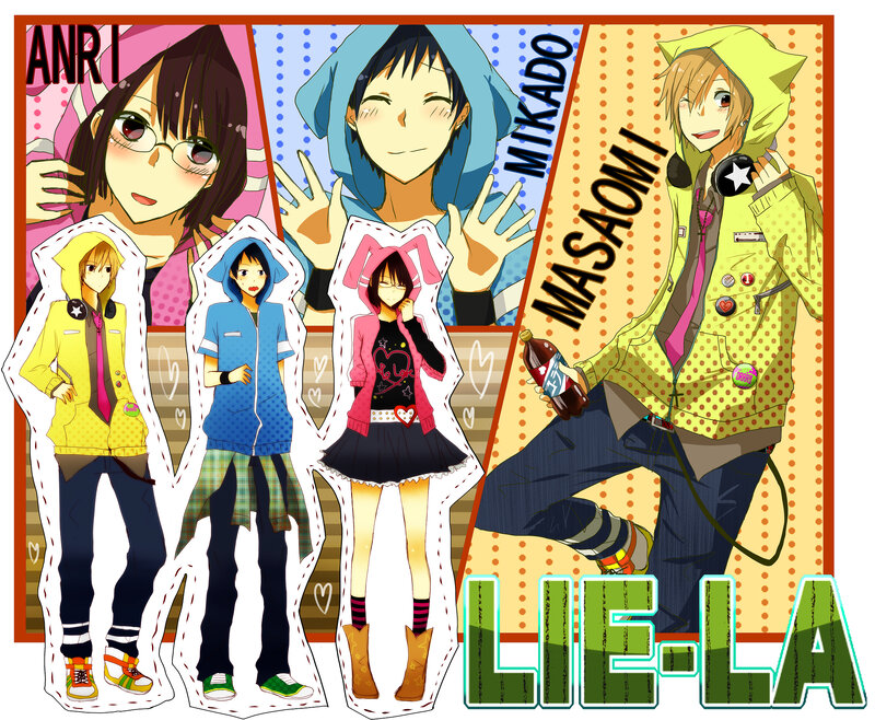Anime characters in colorful outfits