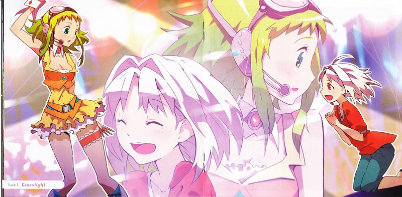 anime characters in colorful scene