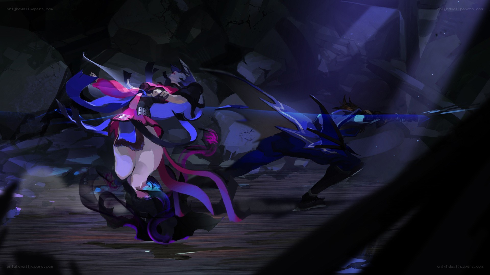 Anime characters in combat