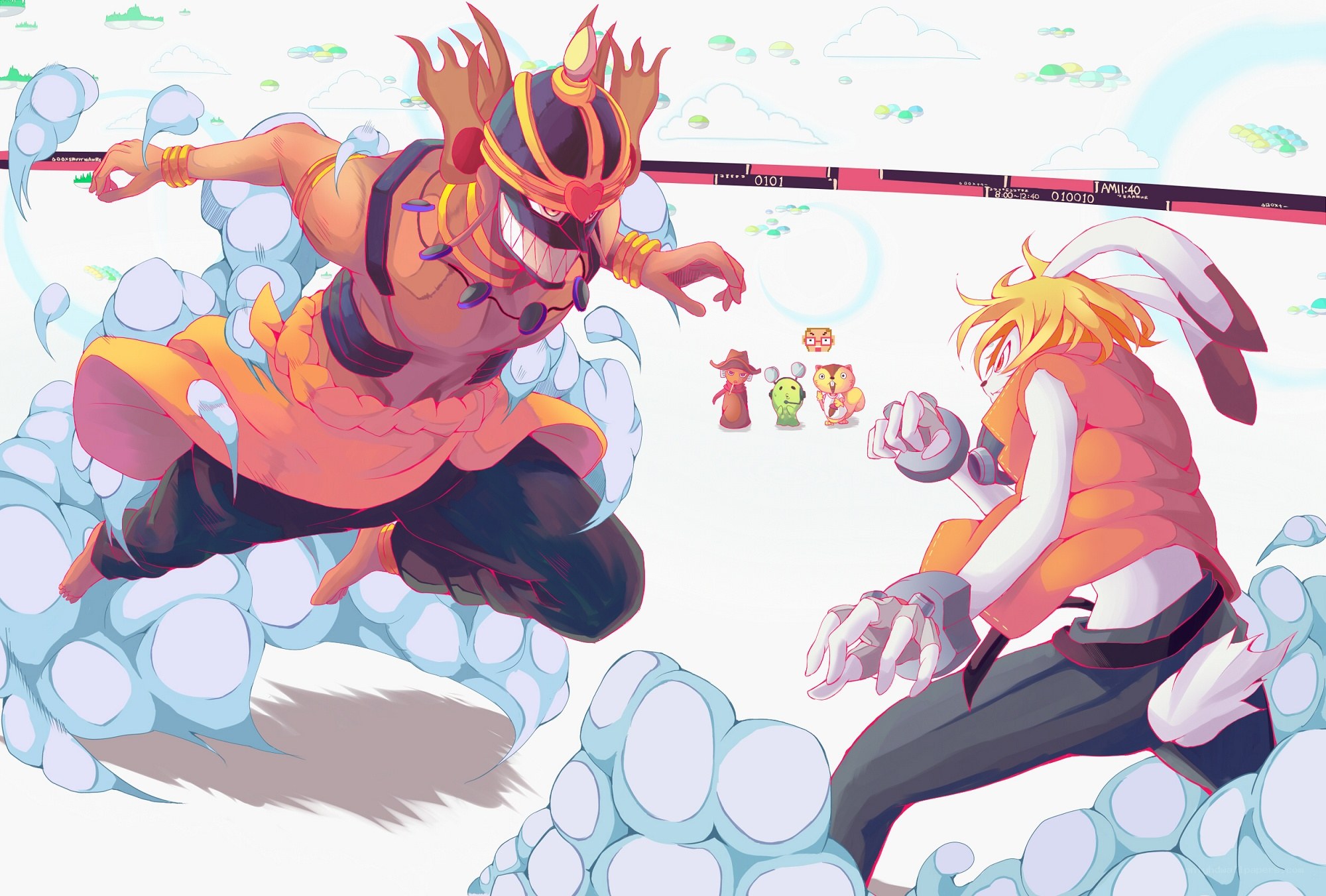 Anime characters in combat