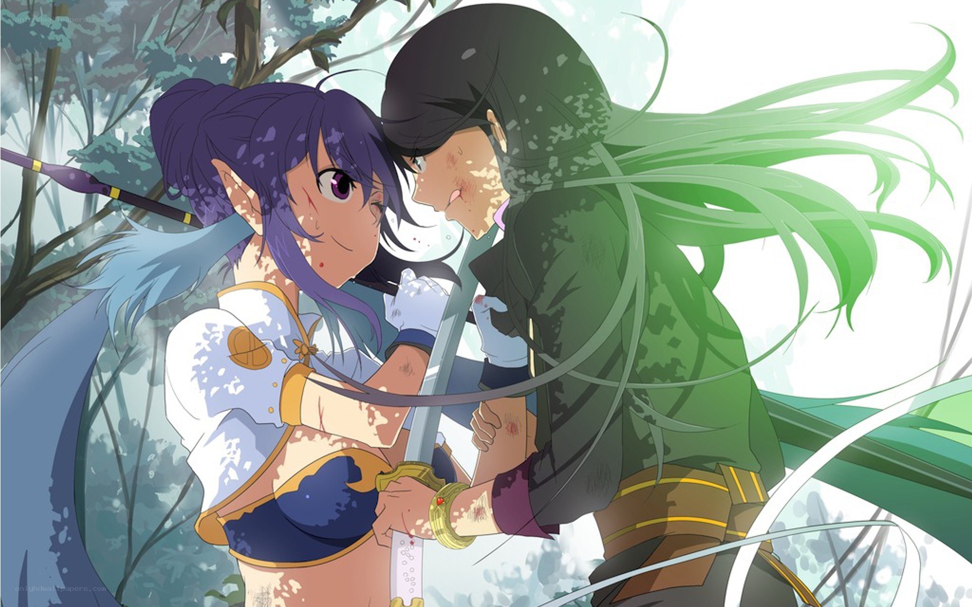 Anime characters in combat