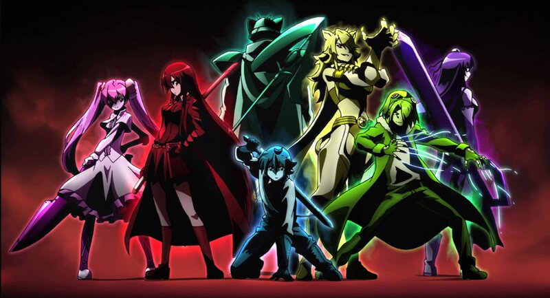 Anime Characters in Combat — Black, Dramatic, Night, Swords
