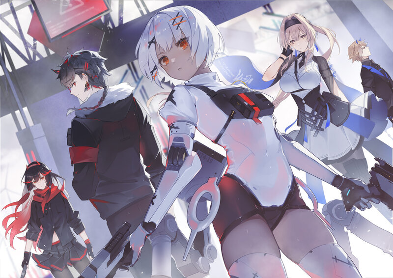 Anime Characters in Combat Gear — White