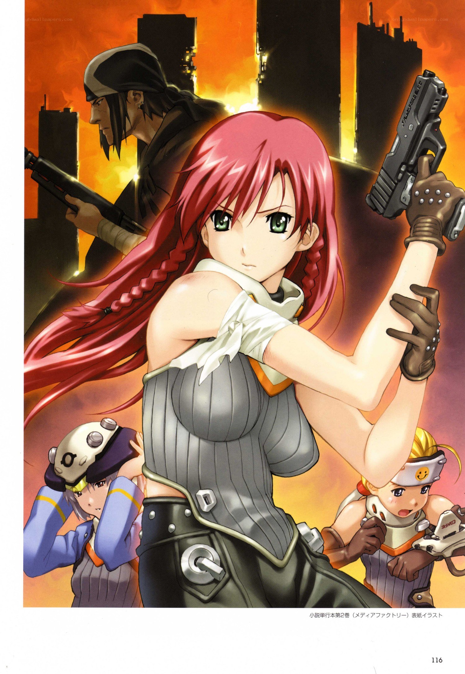 Anime characters in combat scene