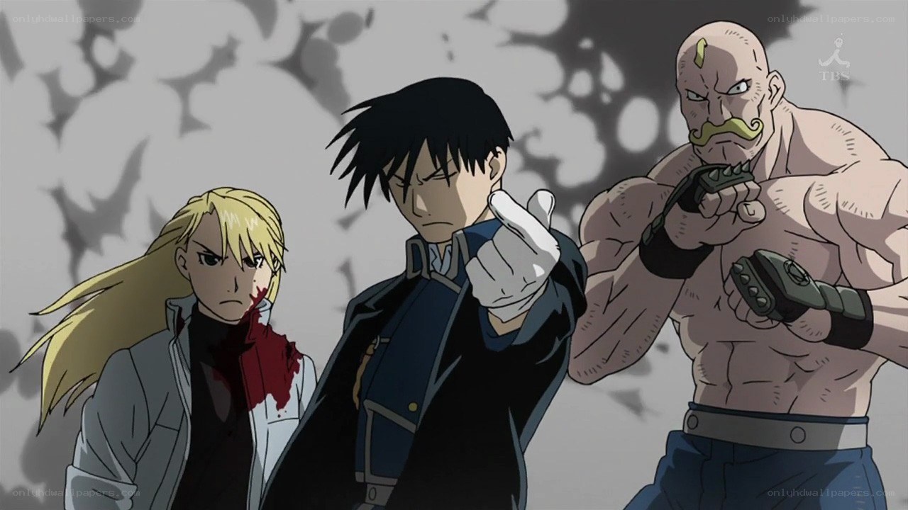 anime characters in combat scene