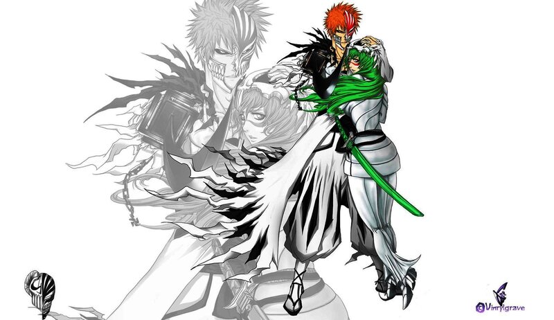 Anime Characters in Combat — White, Dramatic, Manga, Sword, Mask