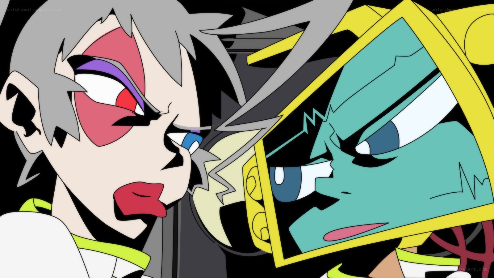 anime characters in confrontation