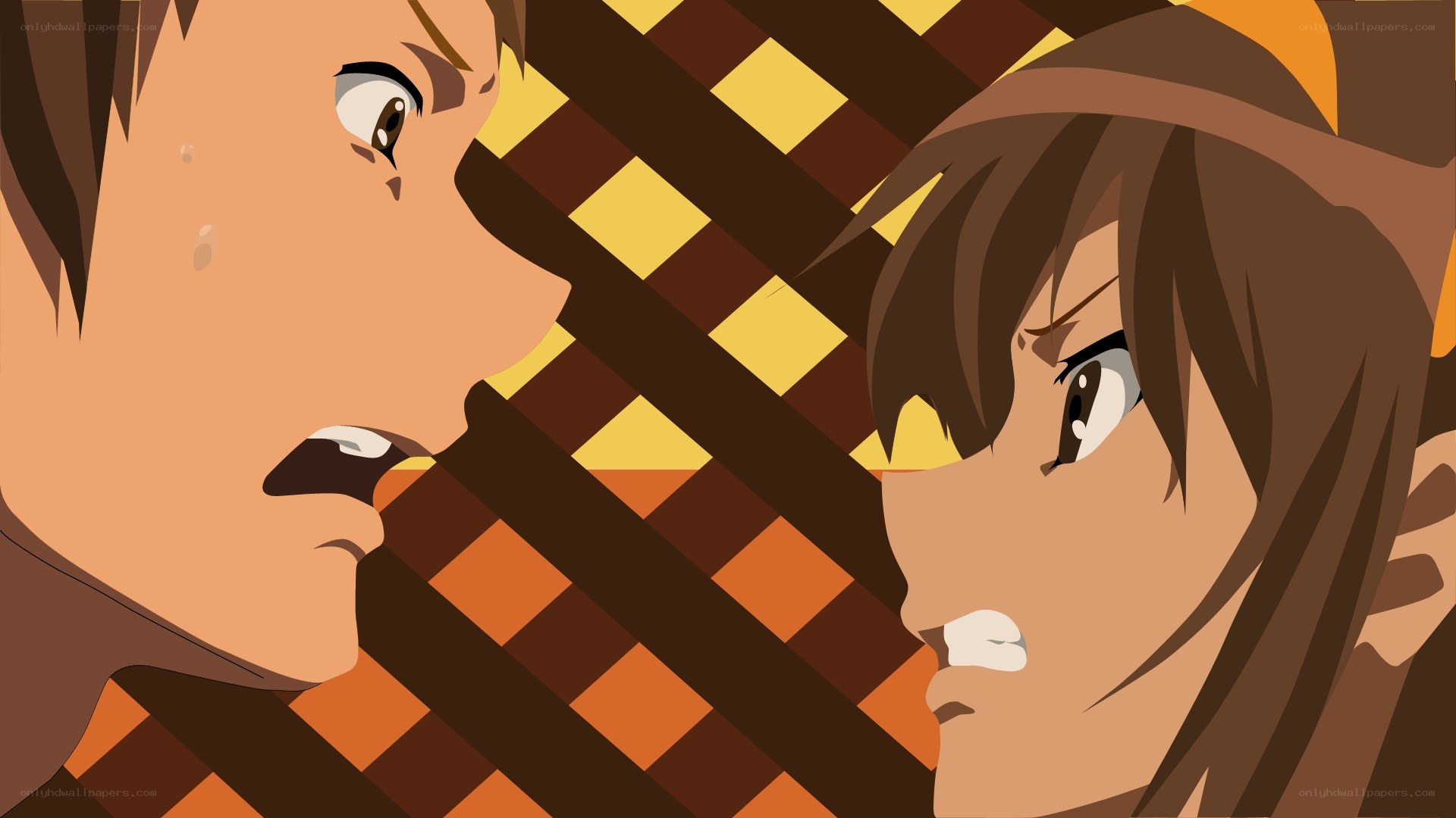 anime characters in confrontation