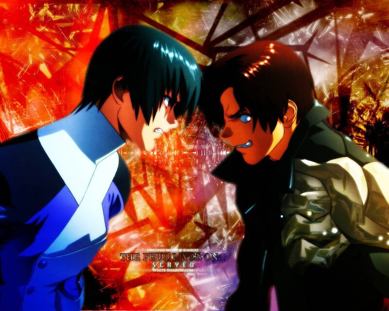 Anime characters in confrontation