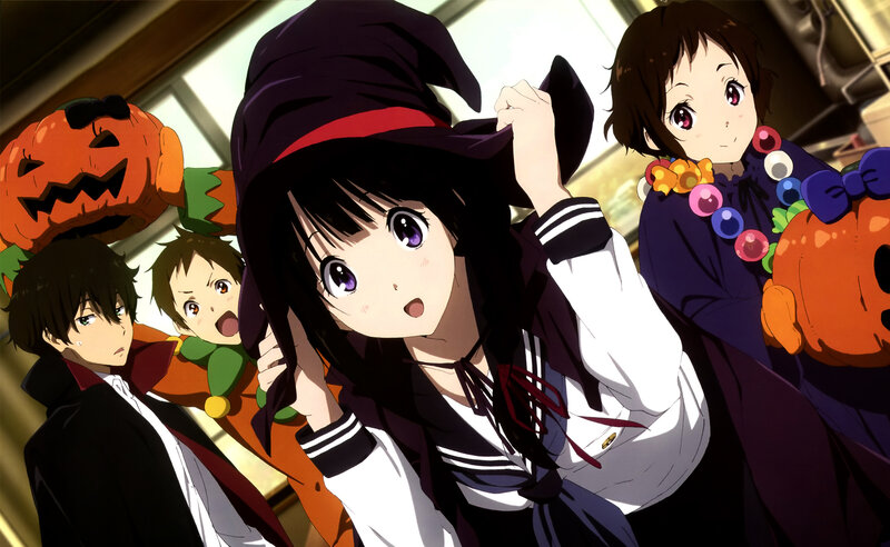Anime Characters in Costumes — Black, Festive, Pumpkin