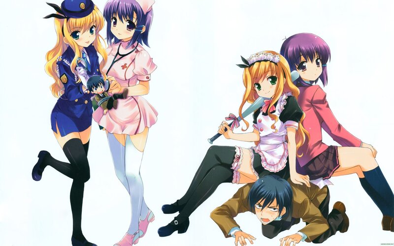 Anime Characters in Costumes — Blue, Playful