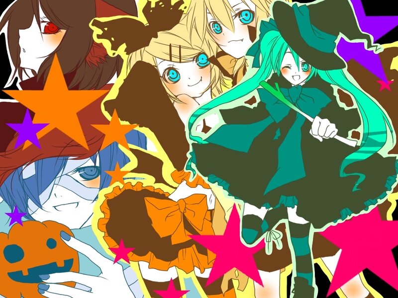 Anime Characters in Costumes — Green, Festive