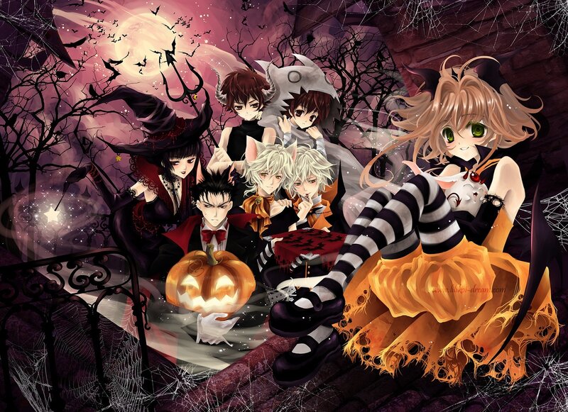 Anime Characters in Costumes — Purple, Dark