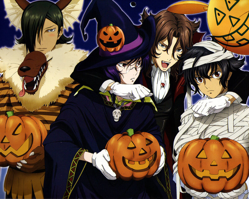 Anime Characters in Costumes — Purple, Festive, Night, Pumpkin, Mummy, Witch
