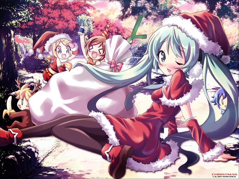 Anime Characters in Costumes — Red, Festive, Autumn