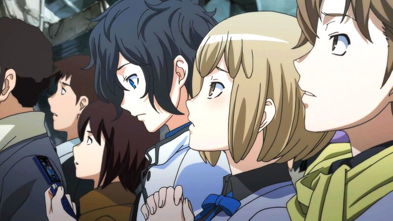 anime characters in crowd