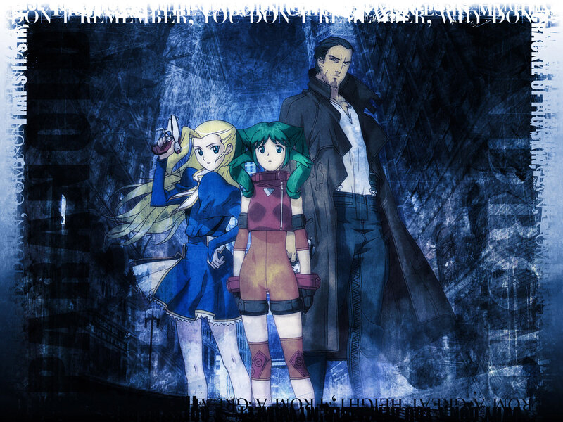 anime characters in dark alley