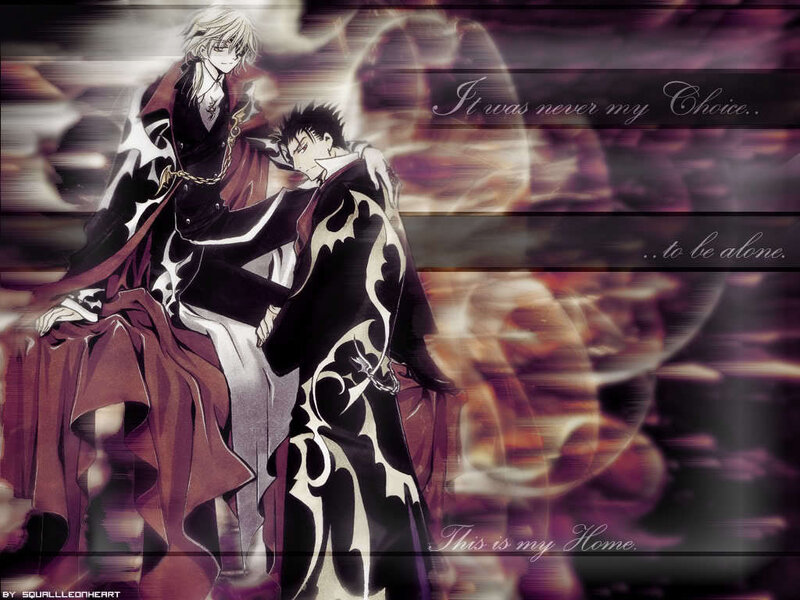 Anime characters in dark cloaks