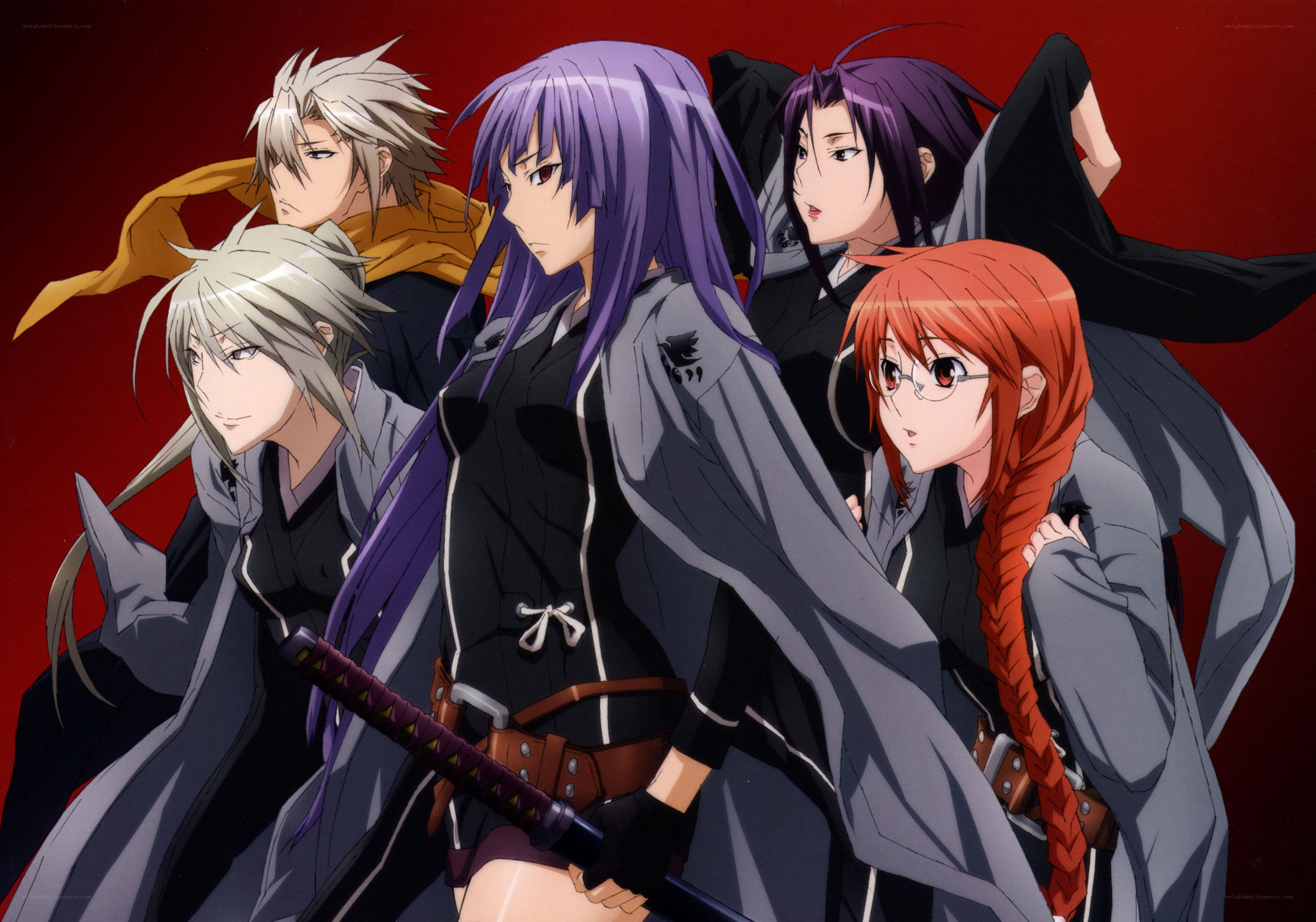anime characters in dark cloaks