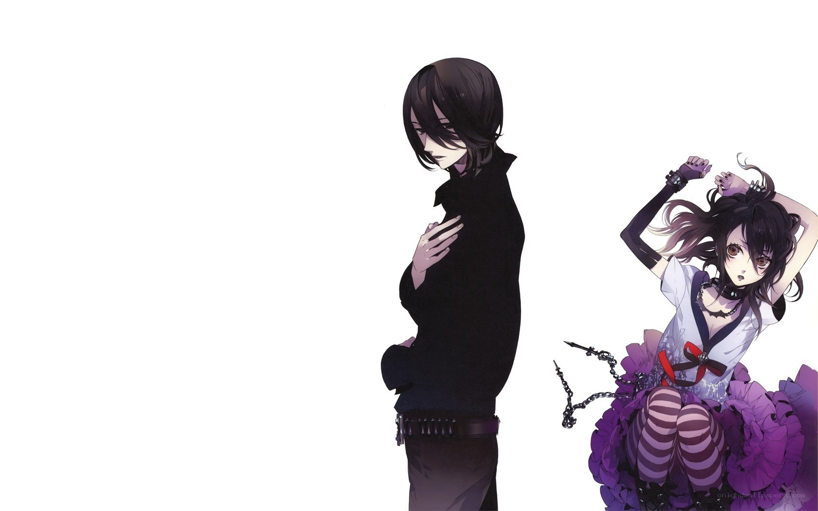 anime characters in dark clothing