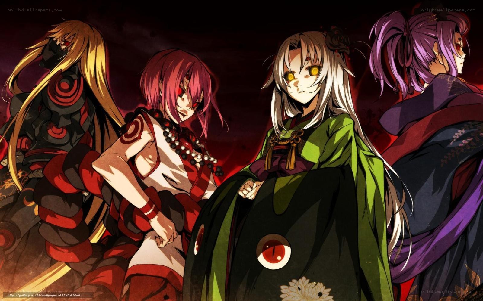 anime characters in dark scene