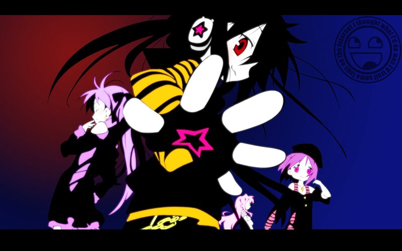 Anime Characters in Dark Scene — Black, Dramatic, Character