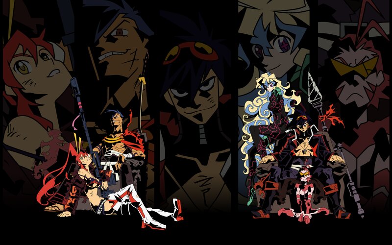 Anime Characters in Dark Scene — Black, Dramatic, Night, Weapons