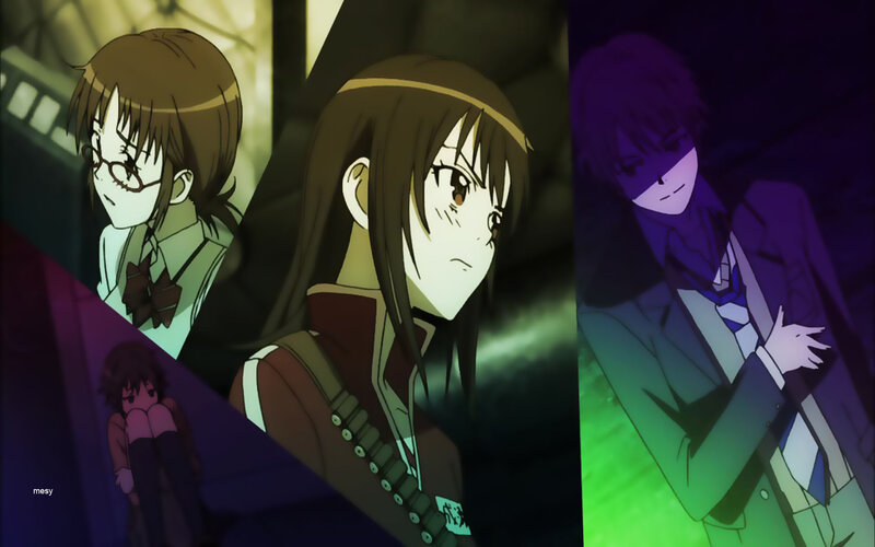Anime Characters in Dark Scene — Purple