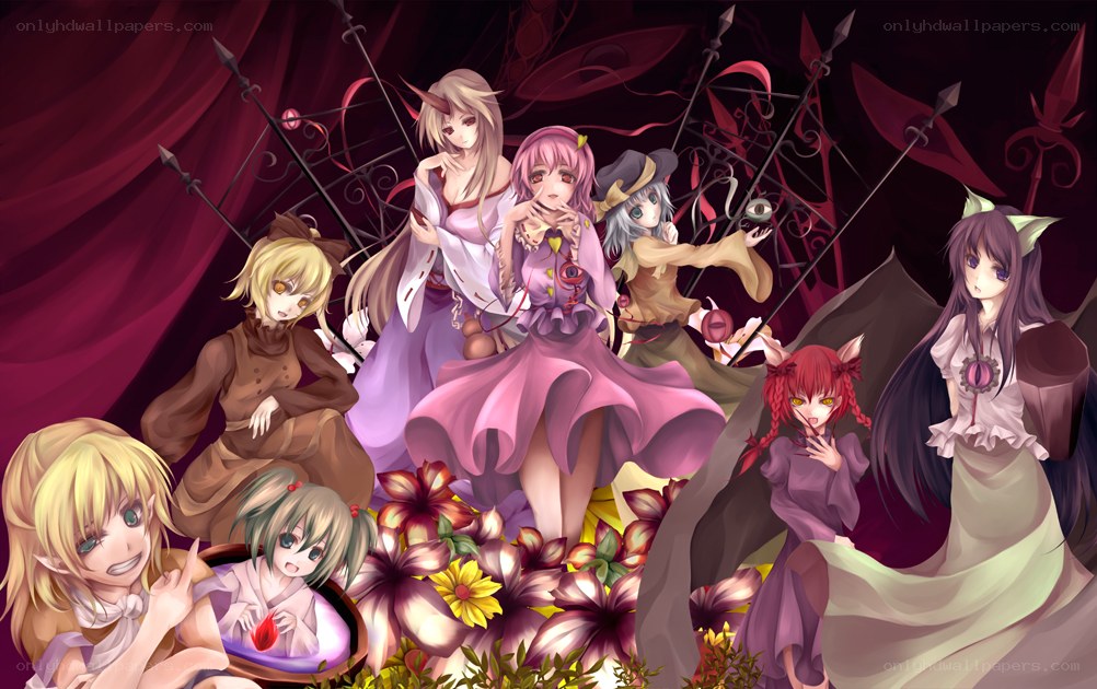 anime characters in dark setting