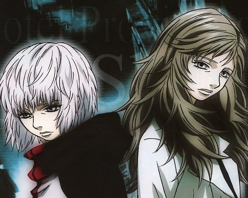 anime characters in dark setting