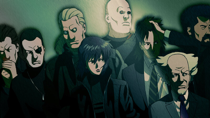 anime characters in dark setting
