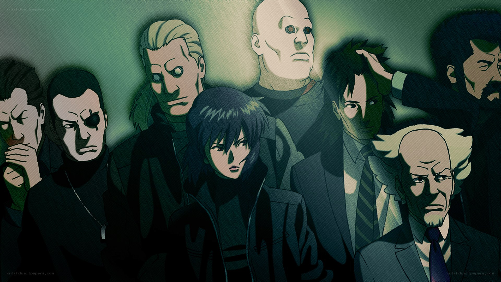 anime characters in dark setting