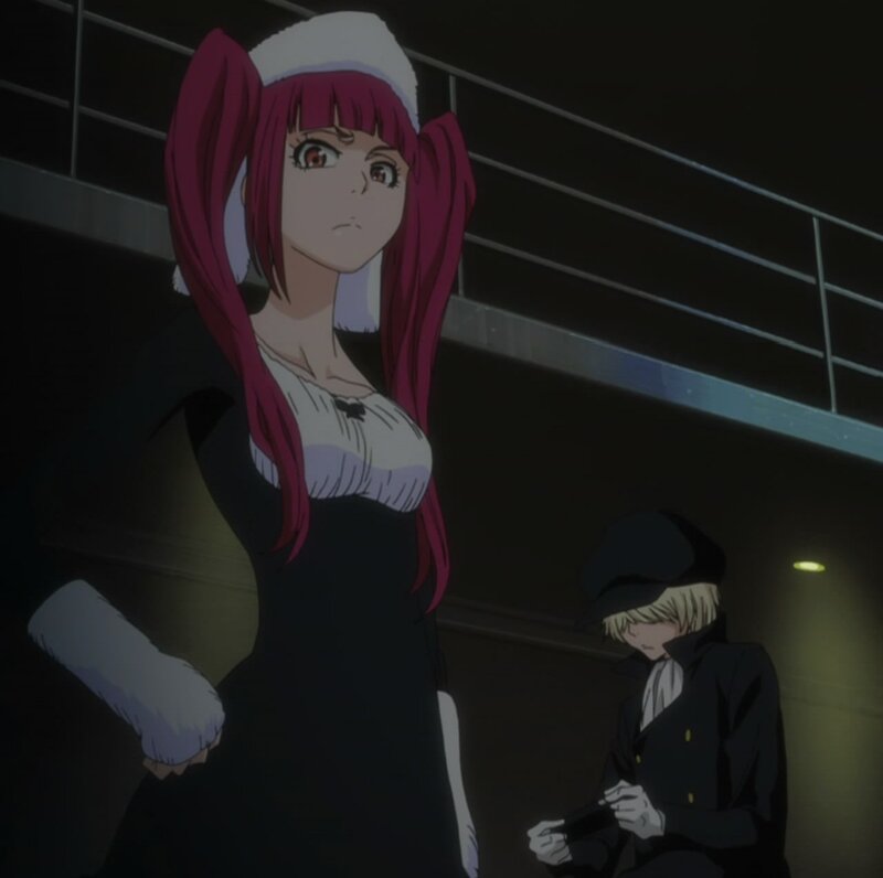 anime characters in dark setting