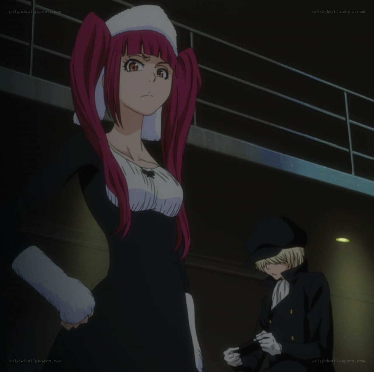 anime characters in dark setting