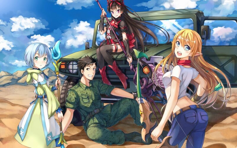 Anime Characters in Desert — Blue, Adventurous, Afternoon
