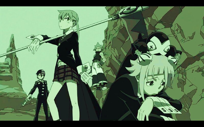 Anime Characters in Desert — Green