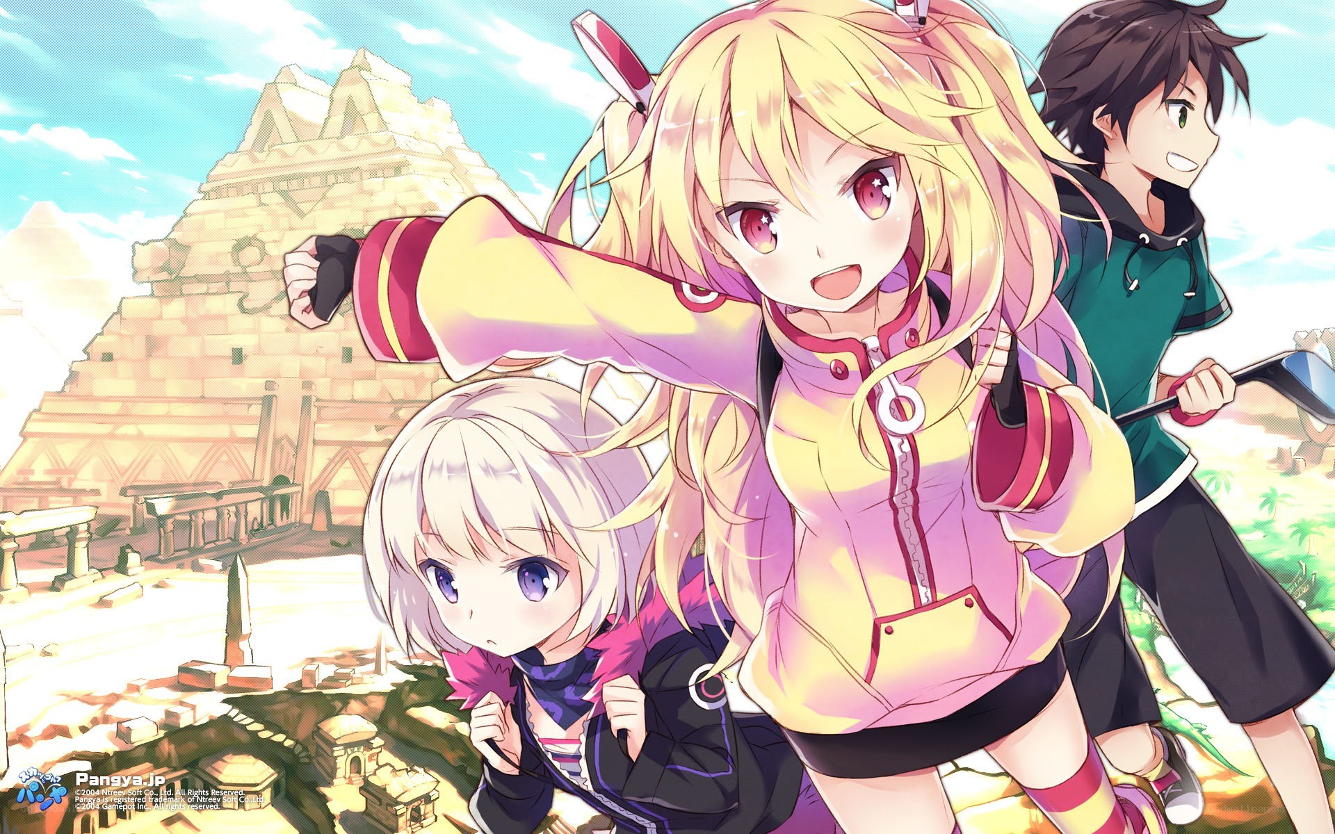 anime characters in desert ruins