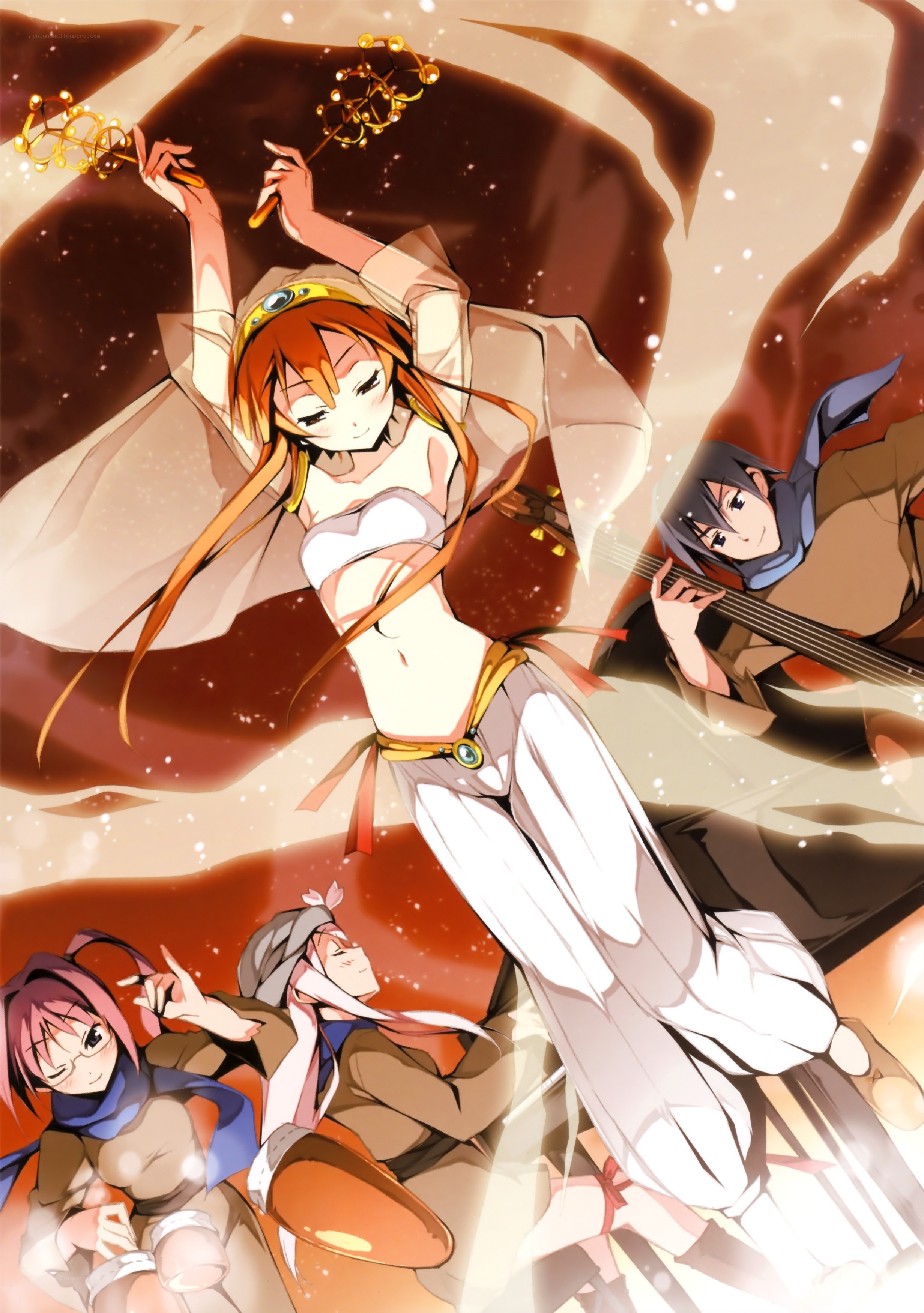 anime characters in desert scene