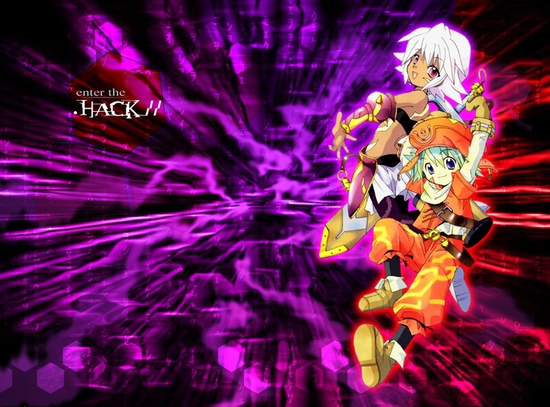 Anime characters in digital space