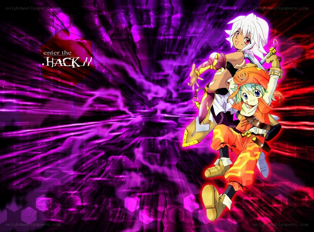 Anime characters in digital space