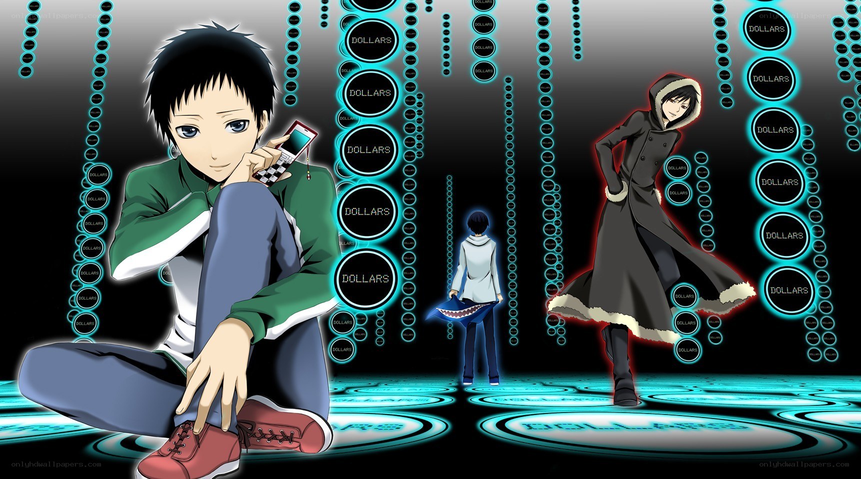 Anime characters in digital world