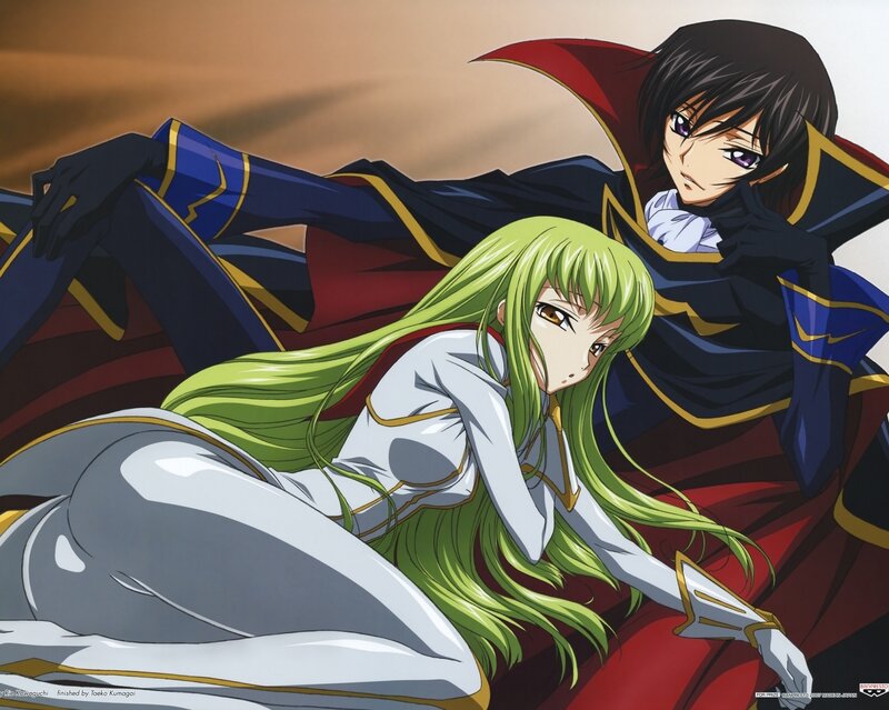 anime characters in dramatic pose