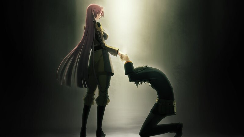 Anime characters in dramatic pose