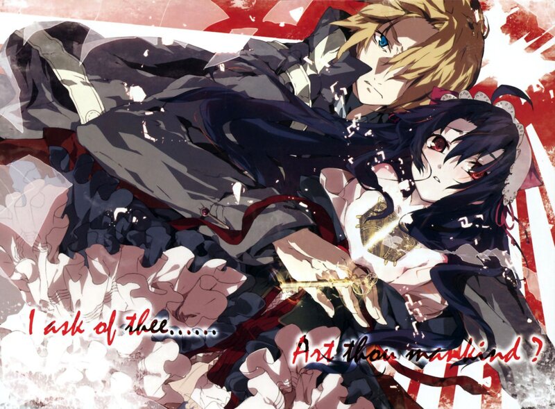 anime characters in dramatic pose