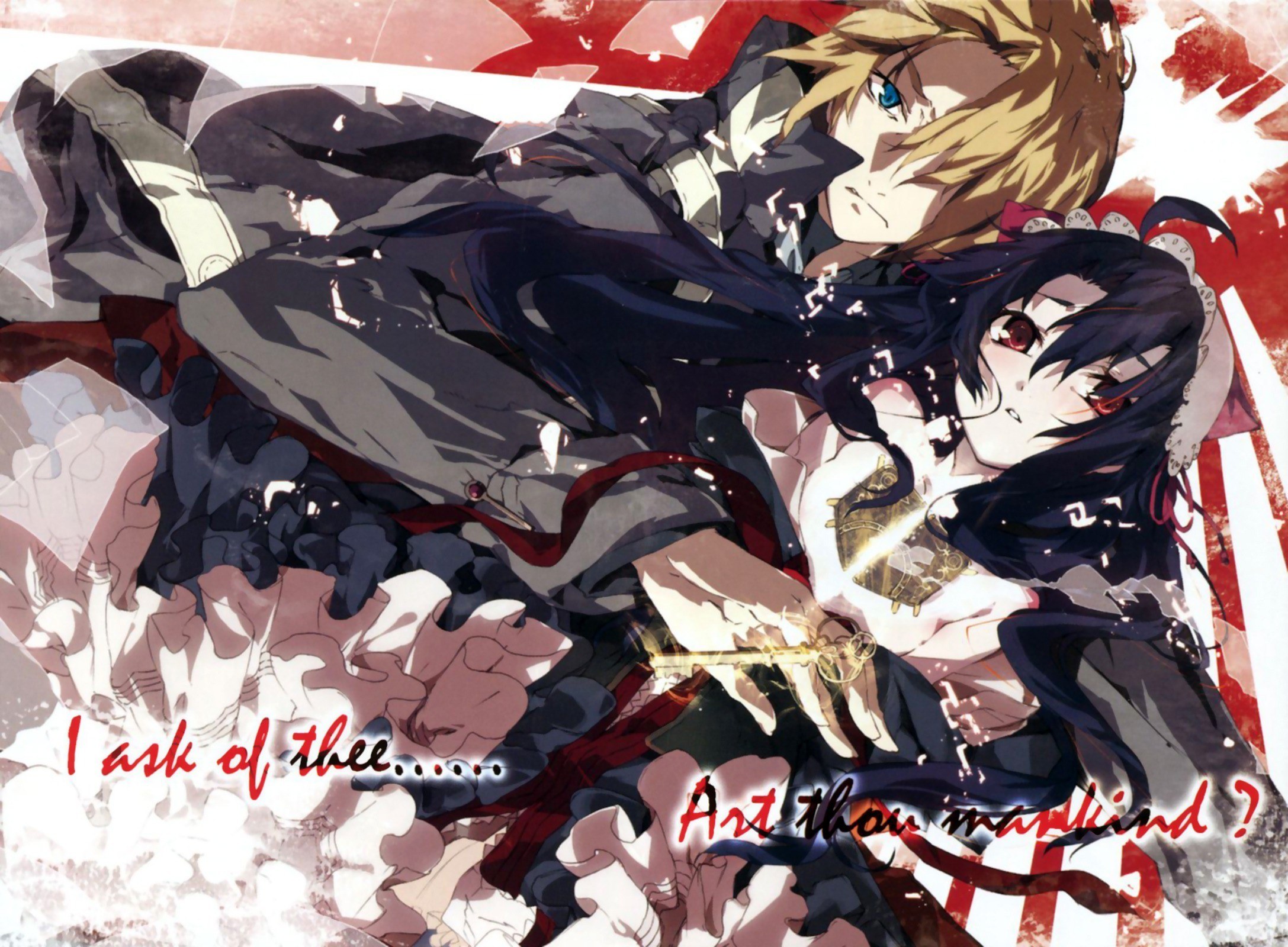 anime characters in dramatic pose
